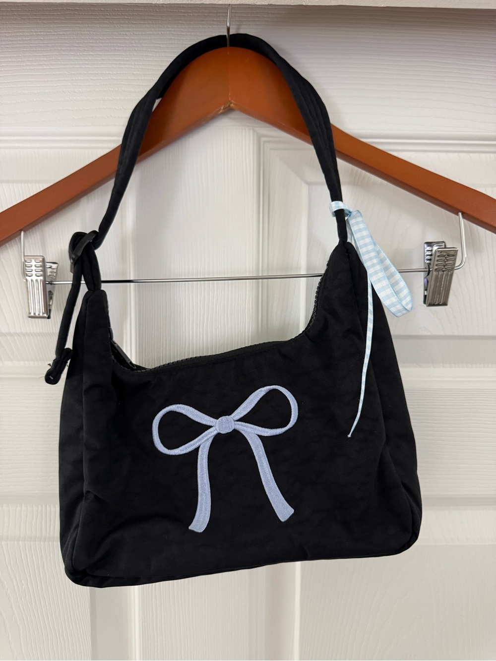 BAGGU Black Bow Shoulder Bag